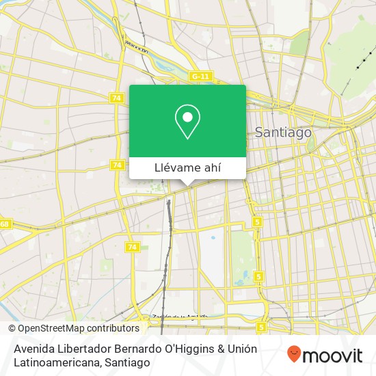 Mapa de Avenida Libertador Bernardo O'Higgins & Unión Latinoamericana