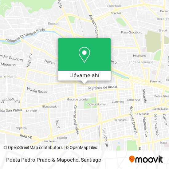 Mapa de Poeta Pedro Prado & Mapocho