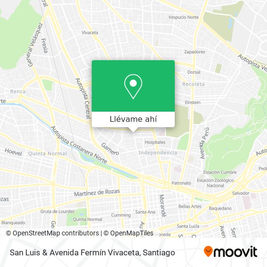 Mapa de San Luis & Avenida Fermín Vivaceta