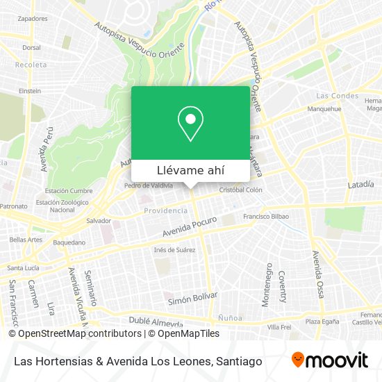 Mapa de Las Hortensias & Avenida Los Leones