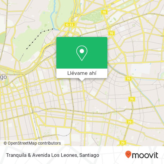 Mapa de Tranquila & Avenida Los Leones