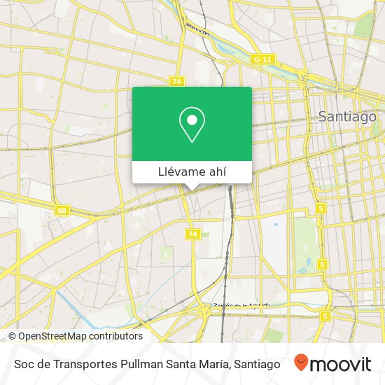 Mapa de Soc de Transportes Pullman Santa María
