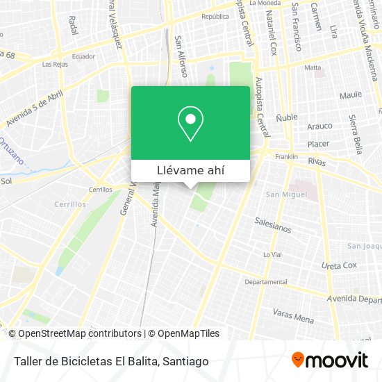 Mapa de Taller de Bicicletas El Balita