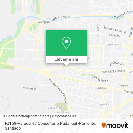 Mapa de PJ159-Parada 4 / Consultorio Pudahuel -Poniente