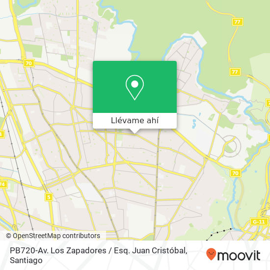 Mapa de PB720-Av. Los Zapadores / Esq. Juan Cristóbal