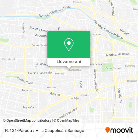 Mapa de PJ131-Parada / Villa Caupolicán