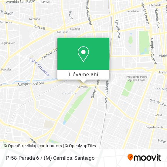 Mapa de PI58-Parada 6 / (M) Cerrillos