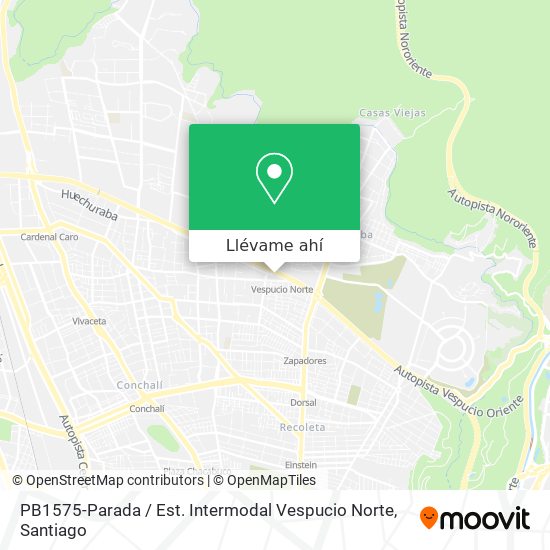 Mapa de PB1575-Parada / Est. Intermodal Vespucio Norte