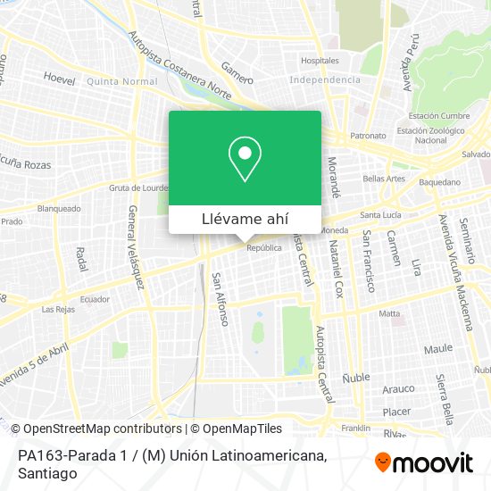 Mapa de PA163-Parada 1 / (M) Unión Latinoamericana