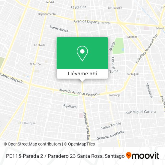 Mapa de PE115-Parada 2 / Paradero 23 Santa Rosa