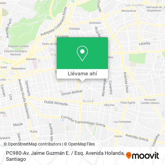 Mapa de PC980-Av. Jaime Guzmán E. / Esq. Avenida Holanda