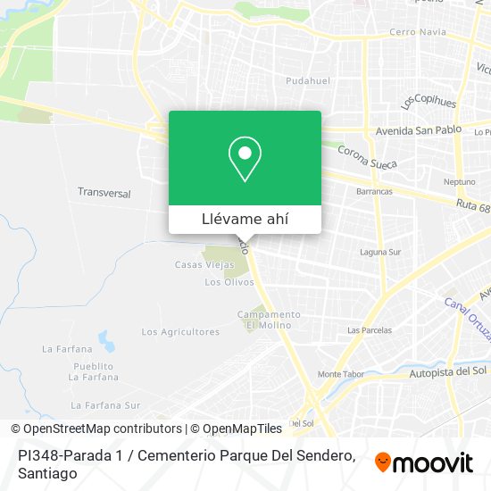 Mapa de PI348-Parada 1 / Cementerio Parque Del Sendero