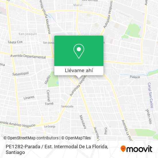 Mapa de PE1282-Parada / Est. Intermodal De La Florida