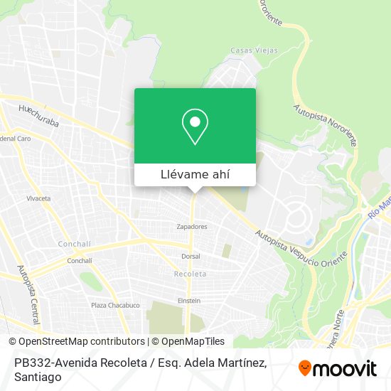 Mapa de PB332-Avenida Recoleta / Esq. Adela Martínez