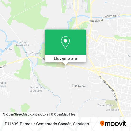 Mapa de PJ1639-Parada / Cementerio Canaán