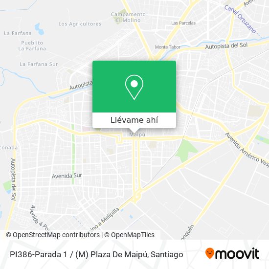Mapa de PI386-Parada 1 / (M) Plaza De Maipú