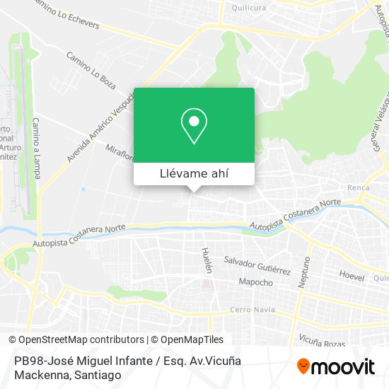 Mapa de PB98-José Miguel Infante / Esq. Av.Vicuña Mackenna