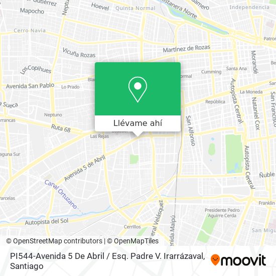 Mapa de PI544-Avenida 5 De Abril / Esq. Padre V. Irarrázaval