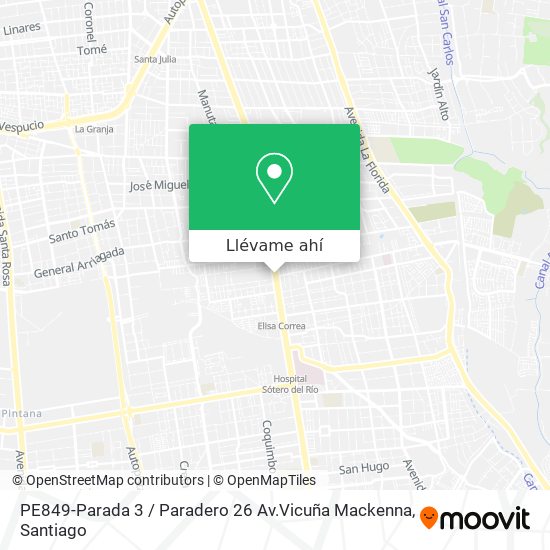 Mapa de PE849-Parada 3 / Paradero 26 Av.Vicuña Mackenna