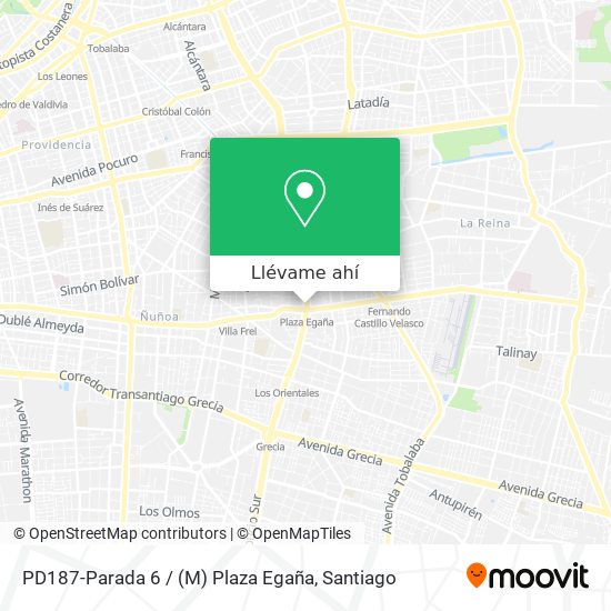 Mapa de PD187-Parada 6 / (M) Plaza Egaña
