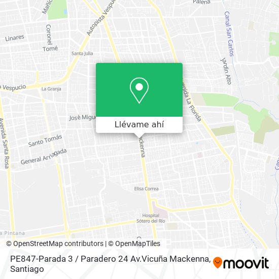 Mapa de PE847-Parada 3 / Paradero 24 Av.Vicuña Mackenna