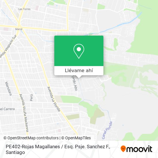 Mapa de PE402-Rojas Magallanes / Esq. Psje. Sanchez F.