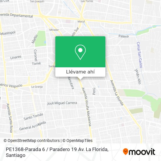Mapa de PE1368-Parada 6 / Paradero 19 Av. La Florida