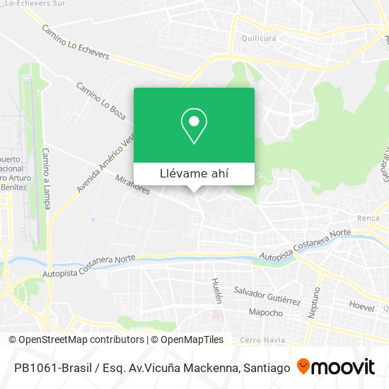 Mapa de PB1061-Brasil / Esq. Av.Vicuña Mackenna