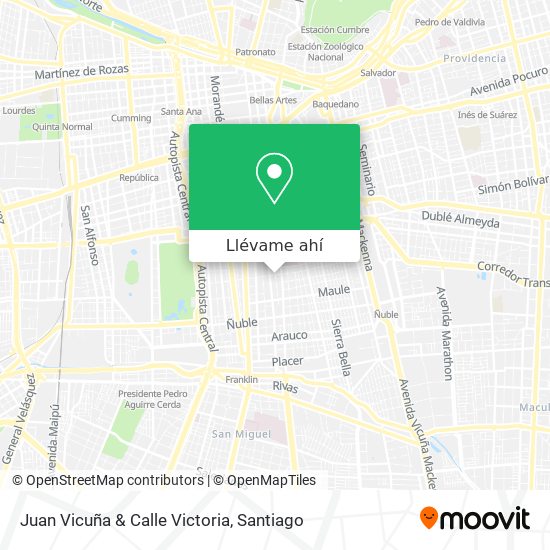 Mapa de Juan Vicuña & Calle Victoria