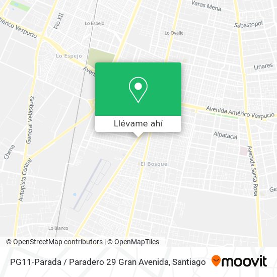 Mapa de PG11-Parada / Paradero 29 Gran Avenida