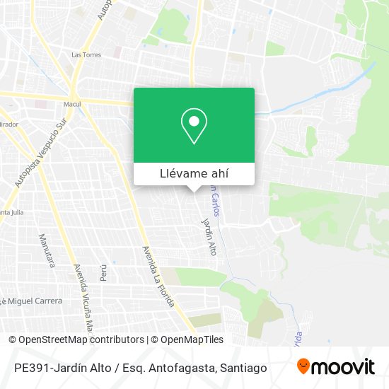 Mapa de PE391-Jardín Alto / Esq. Antofagasta