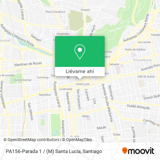 Mapa de PA156-Parada 1 / (M) Santa Lucía