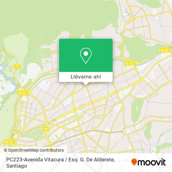 Mapa de PC223-Avenida Vitacura / Esq. G. De Alderete