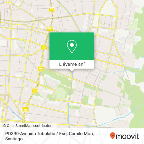 Mapa de PD390-Avenida Tobalaba / Esq. Camilo Mori