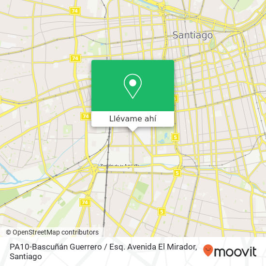 Mapa de PA10-Bascuñán Guerrero / Esq. Avenida El Mirador