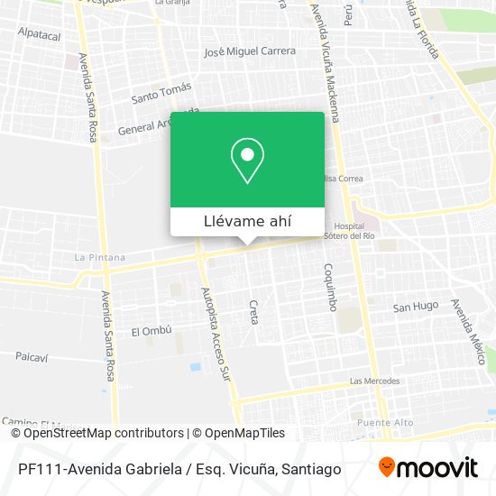 Mapa de PF111-Avenida Gabriela / Esq. Vicuña