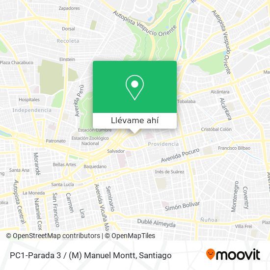 Mapa de PC1-Parada 3 / (M) Manuel Montt