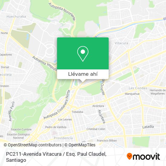 Mapa de PC211-Avenida Vitacura / Esq. Paul Claudel