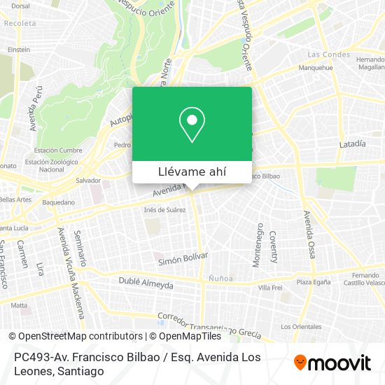 Mapa de PC493-Av. Francisco Bilbao / Esq. Avenida Los Leones