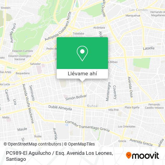 Mapa de PC989-El Aguilucho / Esq. Avenida Los Leones
