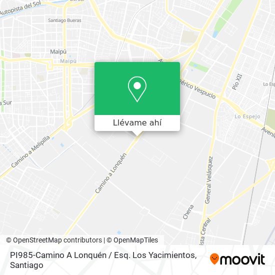 Mapa de PI985-Camino A Lonquén / Esq. Los Yacimientos