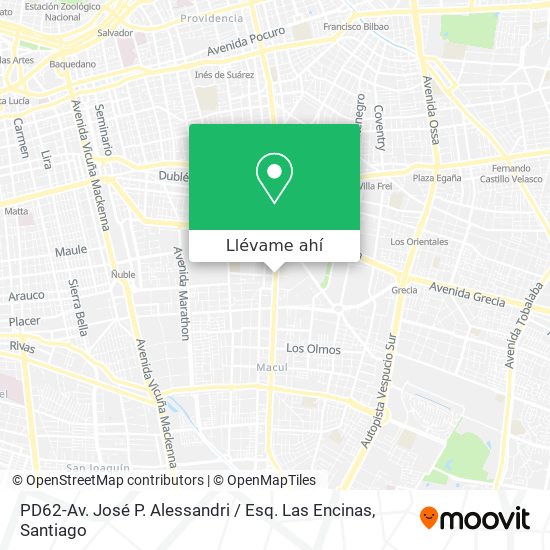 Mapa de PD62-Av. José P. Alessandri / Esq. Las Encinas