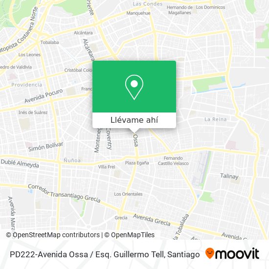 Mapa de PD222-Avenida Ossa / Esq. Guillermo Tell