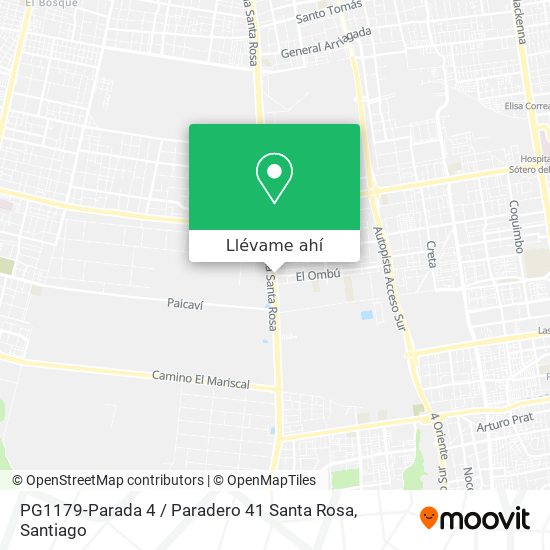 Mapa de PG1179-Parada 4 / Paradero 41 Santa Rosa