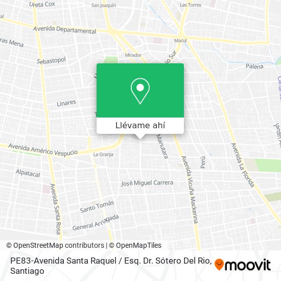 Mapa de PE83-Avenida Santa Raquel / Esq. Dr. Sótero Del Rio
