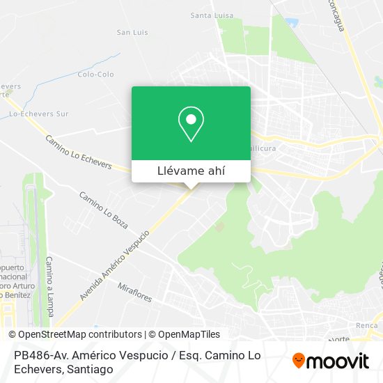 Mapa de PB486-Av. Américo Vespucio / Esq. Camino Lo Echevers