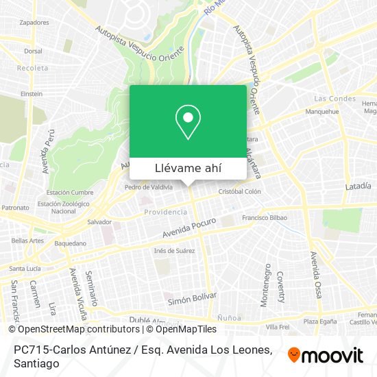 Mapa de PC715-Carlos Antúnez / Esq. Avenida Los Leones