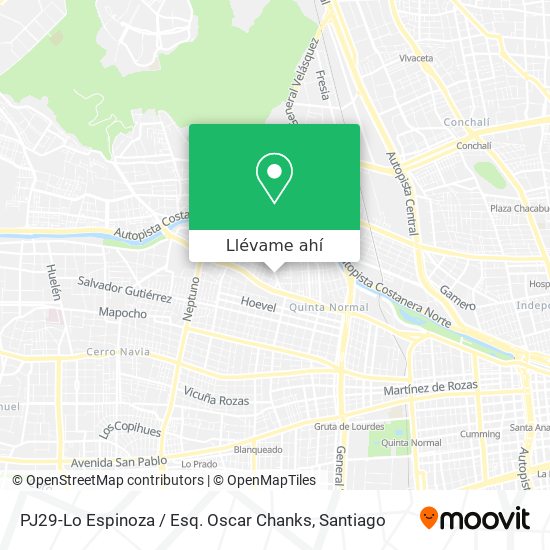 Mapa de PJ29-Lo Espinoza / Esq. Oscar Chanks