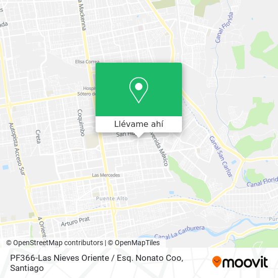 Mapa de PF366-Las Nieves Oriente / Esq. Nonato Coo