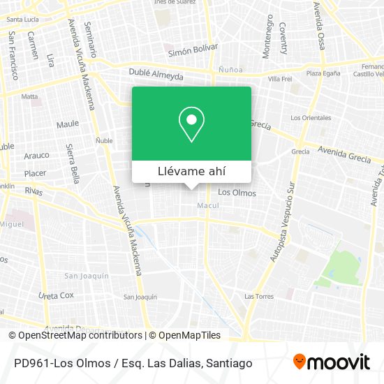 Mapa de PD961-Los Olmos / Esq. Las Dalias